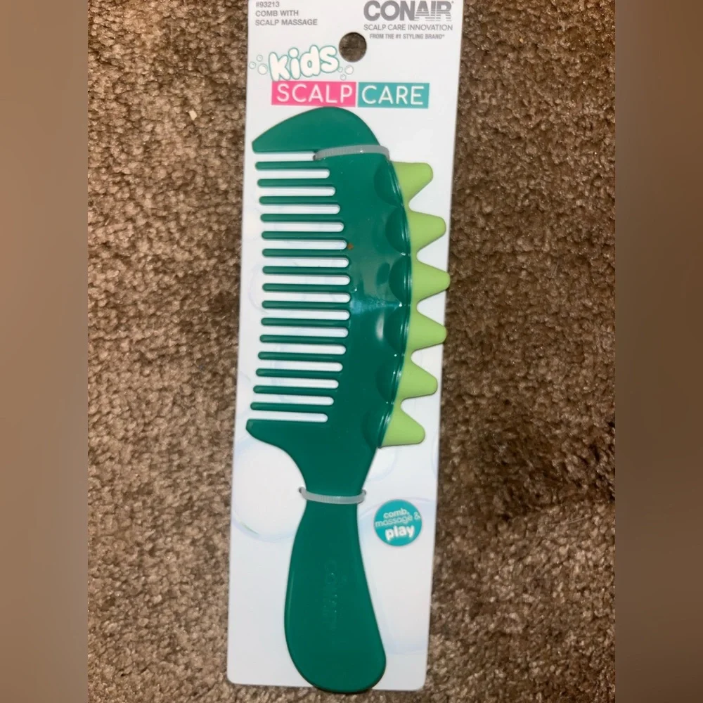 Conair Kids Green Comb w| Scales for Scalp Massage *BRAND NEW/ NEVER USED*